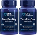 Life Extension Zwei-Per-Day High Potency Multi-Vitamin & Mineral Supplement - Vitamine, Mineralien, Pflanzenextrakte, Quercetin, 5-MTHF Folate & More - Glutenfrei - Non-GMO - 120 Tabletten (Pack von 2)