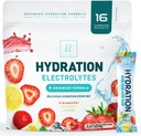Elektrolyte Hydration Packets - Keto-Recovery-Pulver mit Kalium, Magnesium, Natrium, Zink & Vitamin C, Sugar-Free, Hydration Elektrolyt flüssige Getränke Mixs, Vegan, Erdbeer Zitronen (16 Pack)