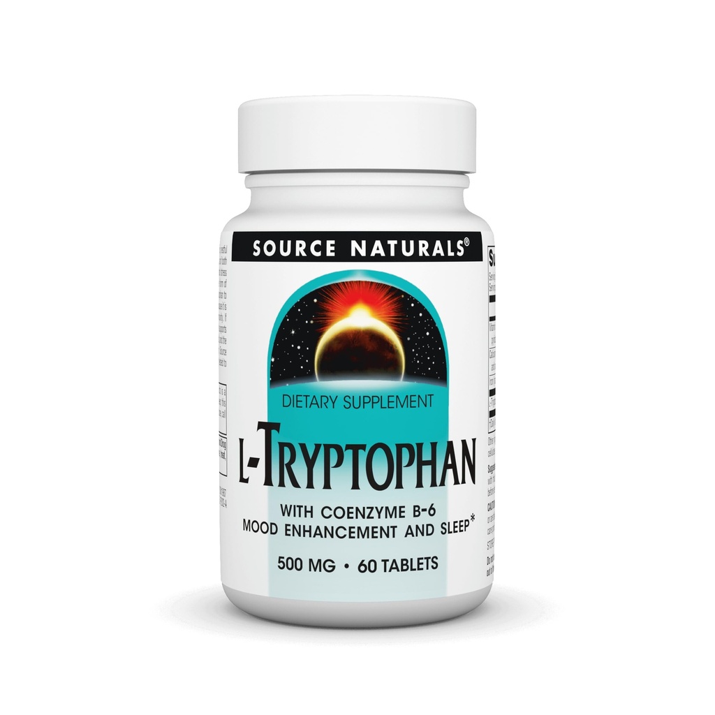 Source Naturals L-Tryptophan with Coenzyme B-6 500mg - 60 Tablets