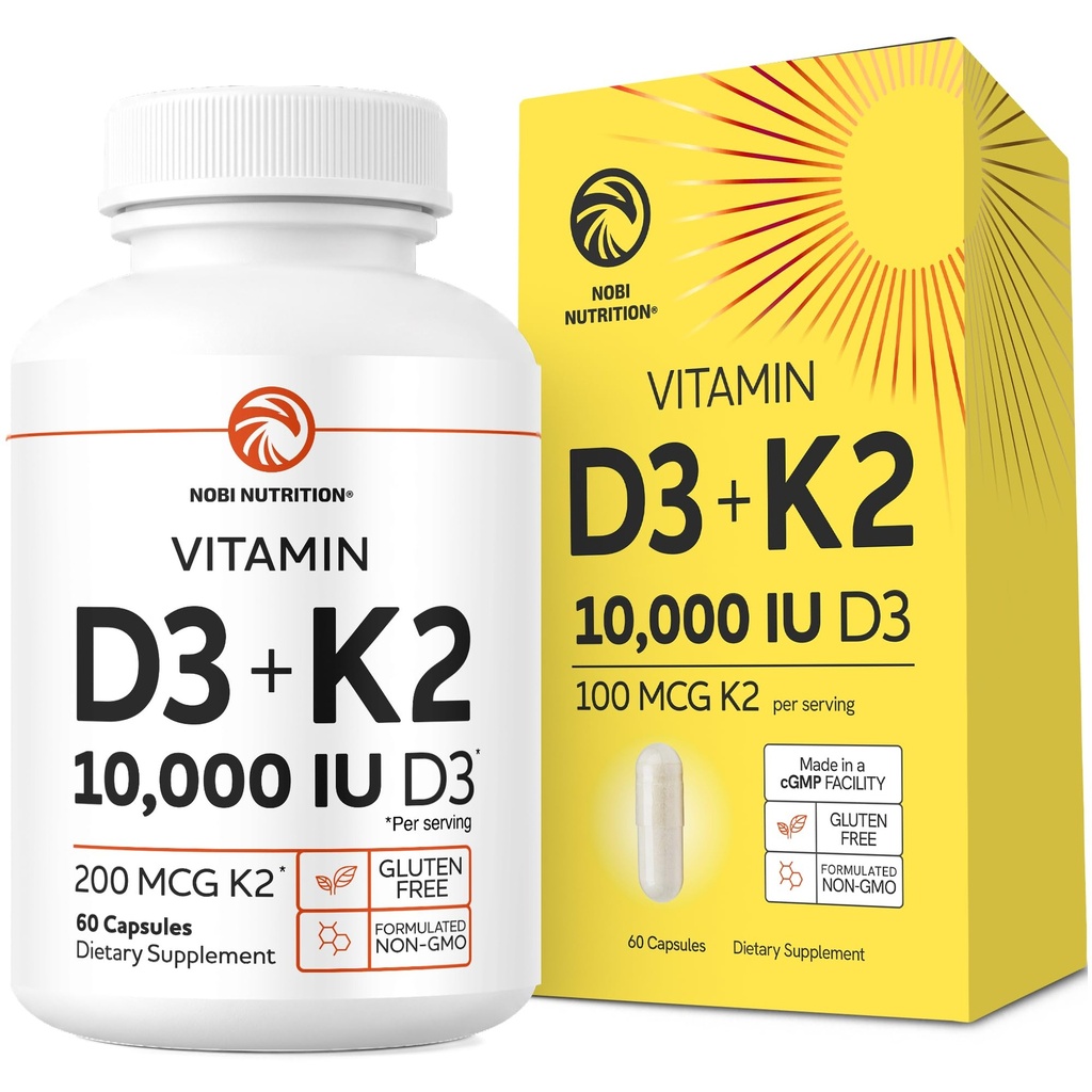 Vitamin D3 K2 5000 IU für Immunsystem, starke Knochen und Zähne Unterstützung | Vit D3 125mcg, Vitamin K2 MK7 100mcg, Calcium 210mg & BioPerine | 3rd-Party getestet, Non-GMO | 60 Kapseln (2 Monate Versorgung)