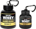 ONMYWHEY Protein-Pulver-Container zu gehen - Travel Water Bottle Funnel für Mixes, Portable Pre Workout Supplement Container & Dispenser Funnels, Mini Preworkout Ergänzungen Halter Schlüsselanhänger Flaschen