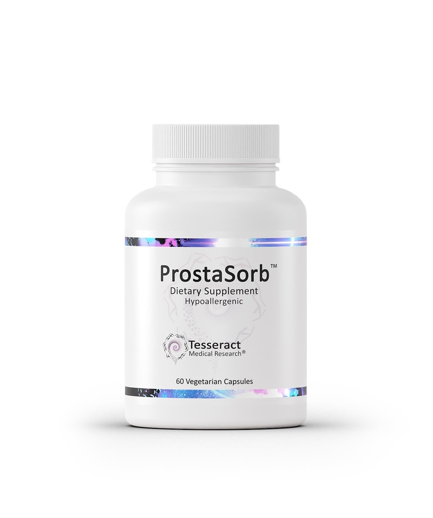 Tesseract ProstaSorb, Suppléments de la prostate pour les hommes avec Saw Palmetto, Pygeum et citrouille, soutient la fonction de la prostate saine, videur de Bladder, flux urinaire, sans gluten, 60 capsules végétariennes