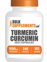 BulkSupplements.com Turmeric Extract Capsules - Turmeric Supplement, Turmeric Curcumin Supplement 1000mg - Gluten Free, 240 Veg Capsules (Pack of 1)