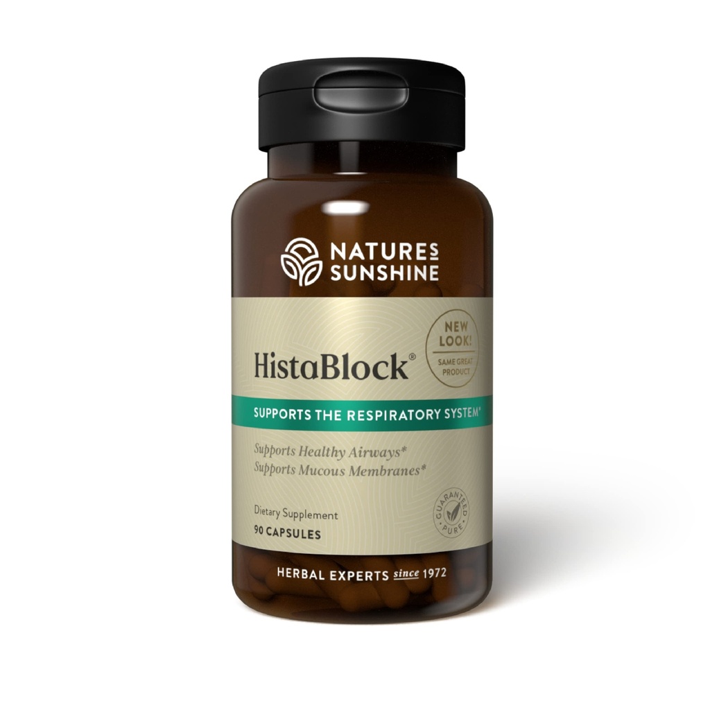 Nature's Sunshine HistaBlock (en anglais seulement) Supplément de soutien respiratoire (en anglais seulement) Supports Airways & Blocs Irritants (en anglais seulement)