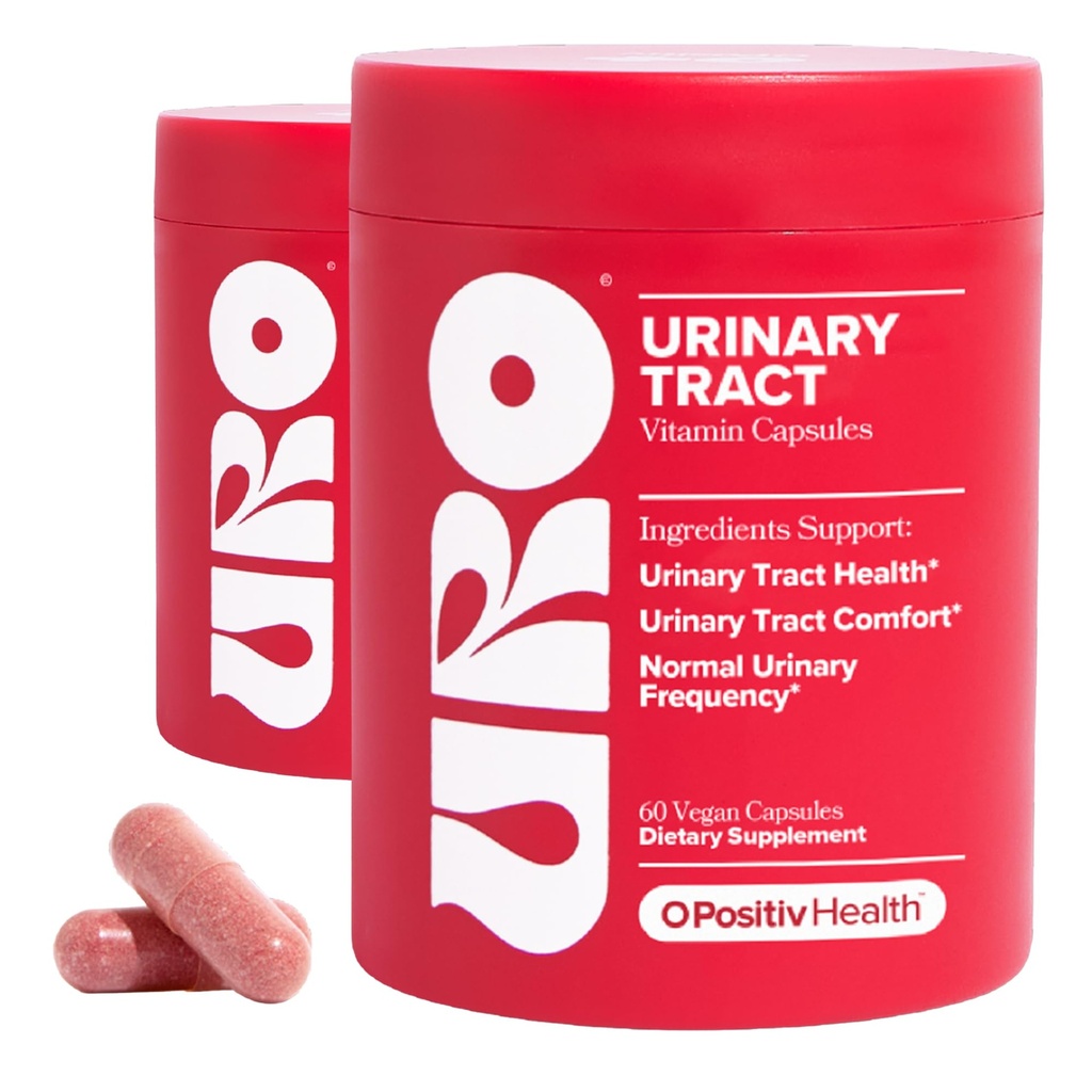 O Positive URO Urinary Tract Health Supplement für Frauen, 60 Count (Pack von 2) - Urinary Support Vitamine mit Pacran Complete Cranberry Extract, D-Mannose, & Vitamin C - Vegan & Gluten-Free