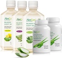 AloeCure Organic Aloe Vera Digestion Set - 5 Pack - Grape, Natural, Lemon Flavor Juice, 2pcsxAloe Vera Kapseln 60caps