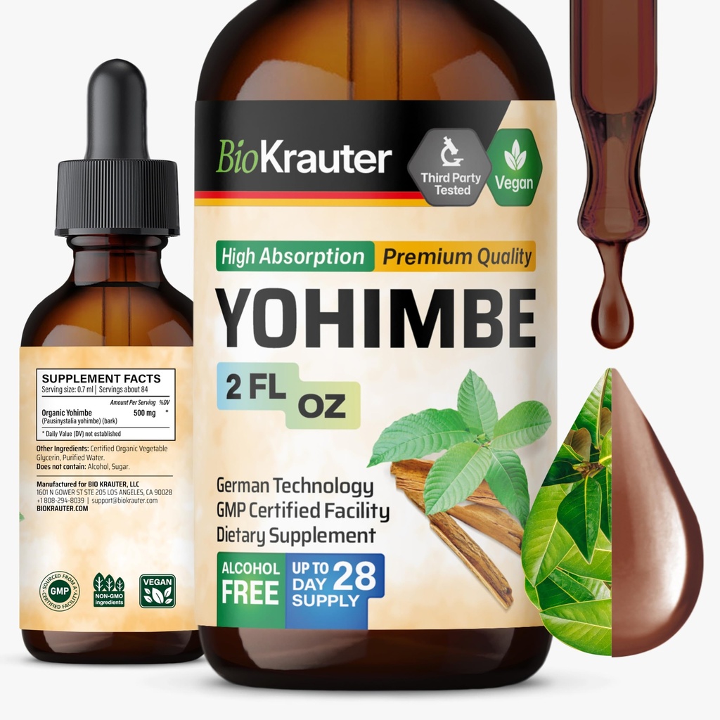 BIO KRAUTER Yohimbine - Vegan Yohimbe Supplements für Männer und Frauen