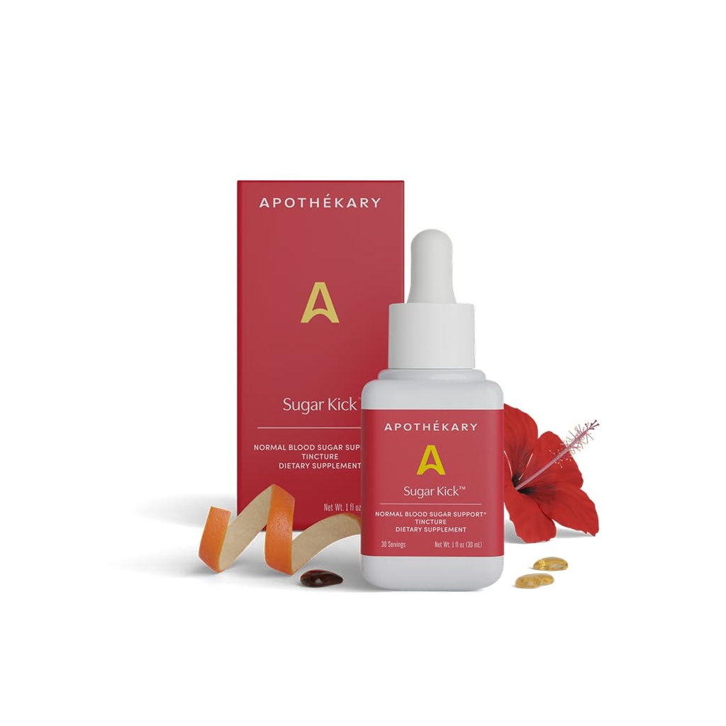 Apothékary Sugar Kick Kräuterflüssigkeit Tropfen, Verdauungsunterstützung, Stoffwechselunterstützung, 30 Portionen