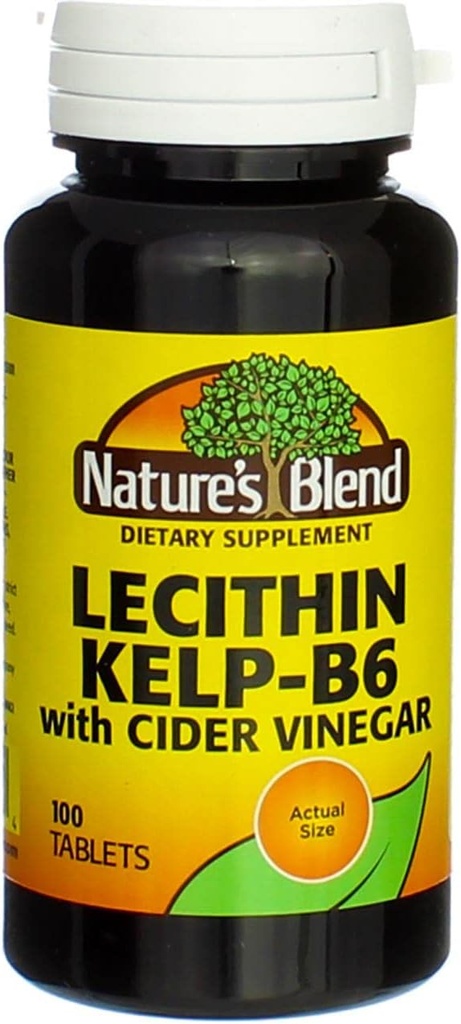 Nature's Blend Lecithin Kelp-B6 with Cider Vinegar 100 Tabs (Model: 079854600704)