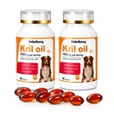 Krill Oil Omega 3 Supplément pour chiens, allergies et démangeaisons, protection de la peau et du manteau, Softgels pour la santé conjointe avec EPA DHA & Astaxanthin, 180 Comte