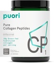 Puori Pure Collagen Peptides Powder, Unflavored - 10g Grass-Fed Hydrolyzed Bovine Collagen unterstützt Hautgesundheit, Haar- und Nailstärke, Gelenkschmerzen & Mobilitätsunterstützung - 30 Portionen