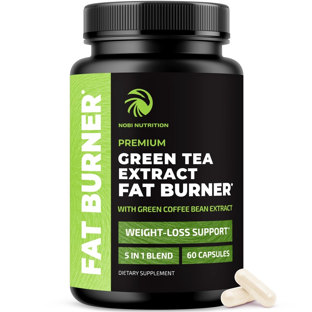 Grüner Tee Gewichtsverlust Pillen für Frauen und Männer | 45% EGCG | Stomach Fat Burner, Stoffwechsel Booster & Appetit Suppressant | Grüner Tee Fett Burner Diät Pillen | Vegan Gewichtsverlust ergänzt | 60 Ct