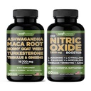 Gade Nutrition Ashwagandha mit Maca Root, Horny Goat Weed, Turkesterone, Tribulus Terrestris, Panax Ginseng + Nitric Oxid Booster - Bundle für Energie, Vitalität, Leistung, Pumpe