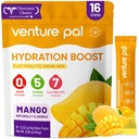 Venture Pal Sugar Free Electrolyte Powder Packets - Liquid Daily IV Hydration Packets | Elektrolyte Getränk Mix mit 5 Vitaminen & 7 Elektrolyten | Keto Friendly | Non-GMO | Certified Vegan | 16 Sticks