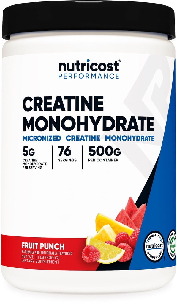 Nutricost Creatin Monohydratpulver (Fruit Punch, 500 Gramm)