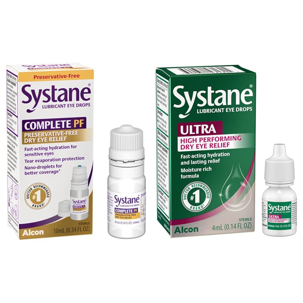 Systane Complet PF Multi-Dose gouttes oculaires sèches sans réserve 10ml et ultra gouttes oculaires lubrifiantes, 0,14 Fl Oz (paquet de 1)
