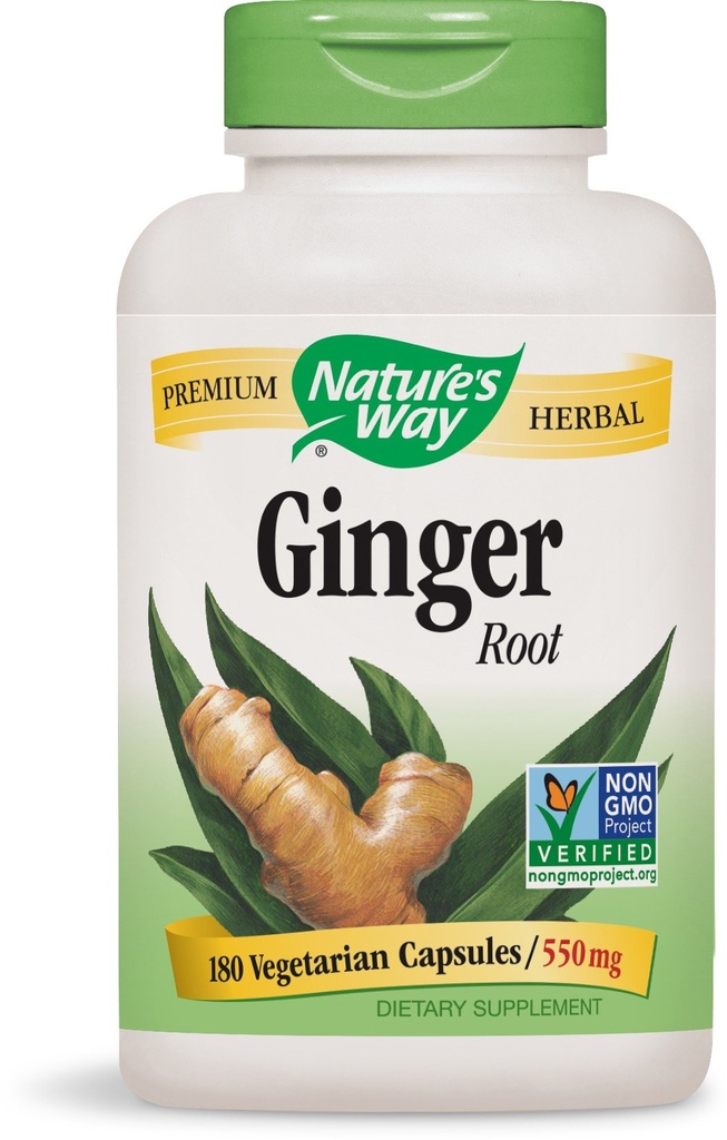 Nature's Way Premium Racine de gingembre formelle, 550 mg par portion, 180 capsules V
