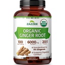 Zazzee USDA Organic Ingwer Root 20:1 Extrakt, 5% Ingwerole, 100 vegane Kapseln, 3+ Monatsversorgung, Zingiber Officinale, Verdauungs- und Magenunterstützung, All-Natural, Non-GMO, Made in the USA
