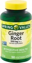 Spring Valley Ingwer Root 550 mg, Nahrungsergänzungsmittel, Ingwer Root Kapseln t, 100 Count + Sticker