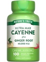Nature's Truth Cayenne Pepper Kapseln | 40.000 HU | 100 Count | mit Ingwer Root | Non-GMO & Gluten Free Supplement