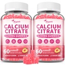 (2 Pack) Citrate de calcium 1200 mg Suppléments de gomme pour les femmes et les hommes,Citrate de calcium pur Gummies pour les os, les muscles et le soutien immunitaire - Facile à digérer, sans sucre, Vegan,Peach Flavor,60 jours d'approvisionnement