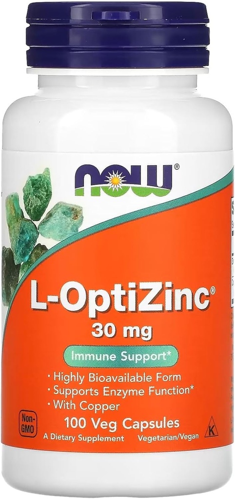Jetzt Lebensmittel: L-Optizinc Immununterstützung 30 mg, 100 Caps (2 Packung)