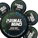 Primal Mind Neon Mint - Pochettes de Focus Calm sans stimulants L-Theanine + Bacopa Monnieri + Ginkgo Biloba.