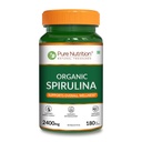 Reine Ernährung Organic Spirulina 2400mg pro Portion | 180 Gemüsetabletten | Spirulina Pulver Organic Tabletten | Unterstützt Gesunde Haut & Steigerung der Immunität | Nicht GVO
