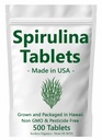 Spirulina-Tabletten - Made in USA - 500 Tabletten - Angebaut in Hawaii - Non GMO & Pestizid frei