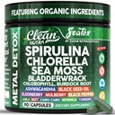 Sea Tox Organic Spirulina und Chlorella Kapseln Natural Cleansing & Nourishment Sea Moss Bladderwrack Chlorophyll Burdock Wurzel Ashwagandha Turmeric 90 Vegan Black Seed Oil Kapseln von Clean Nutra