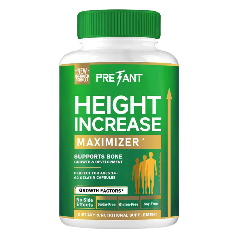 PRETANT-Growth Capsules to Grow Taller - Height Increase Maximizer with Calcium for Bone Strength -Natural Get Taller Supplement - Dietary Edible Healthcare Fitness