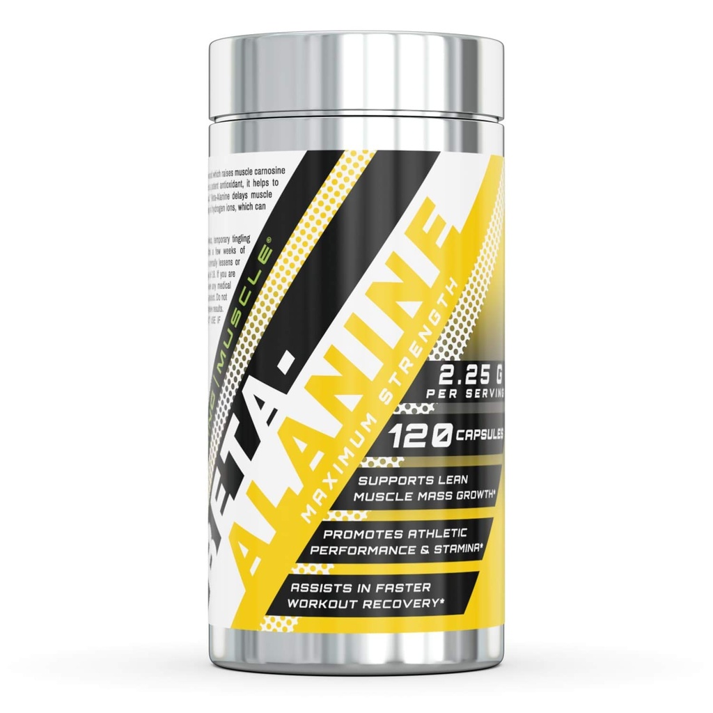 Erstaunliche Muskel Beta Alanine Aminosäure | 2250mg Pro Servieren | Ideal Pre & Post Workout Supplement | Unflavored | 120 Kapseln