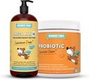 WONDER PAWS Omega Max Fish Oil Plus Probiotic Chews - pour la santé articulaire des chiens, l'humidité de la peau, la santé et le bien-être quotidien - Omega Max 16 Onces - Probiotic 90 Chews