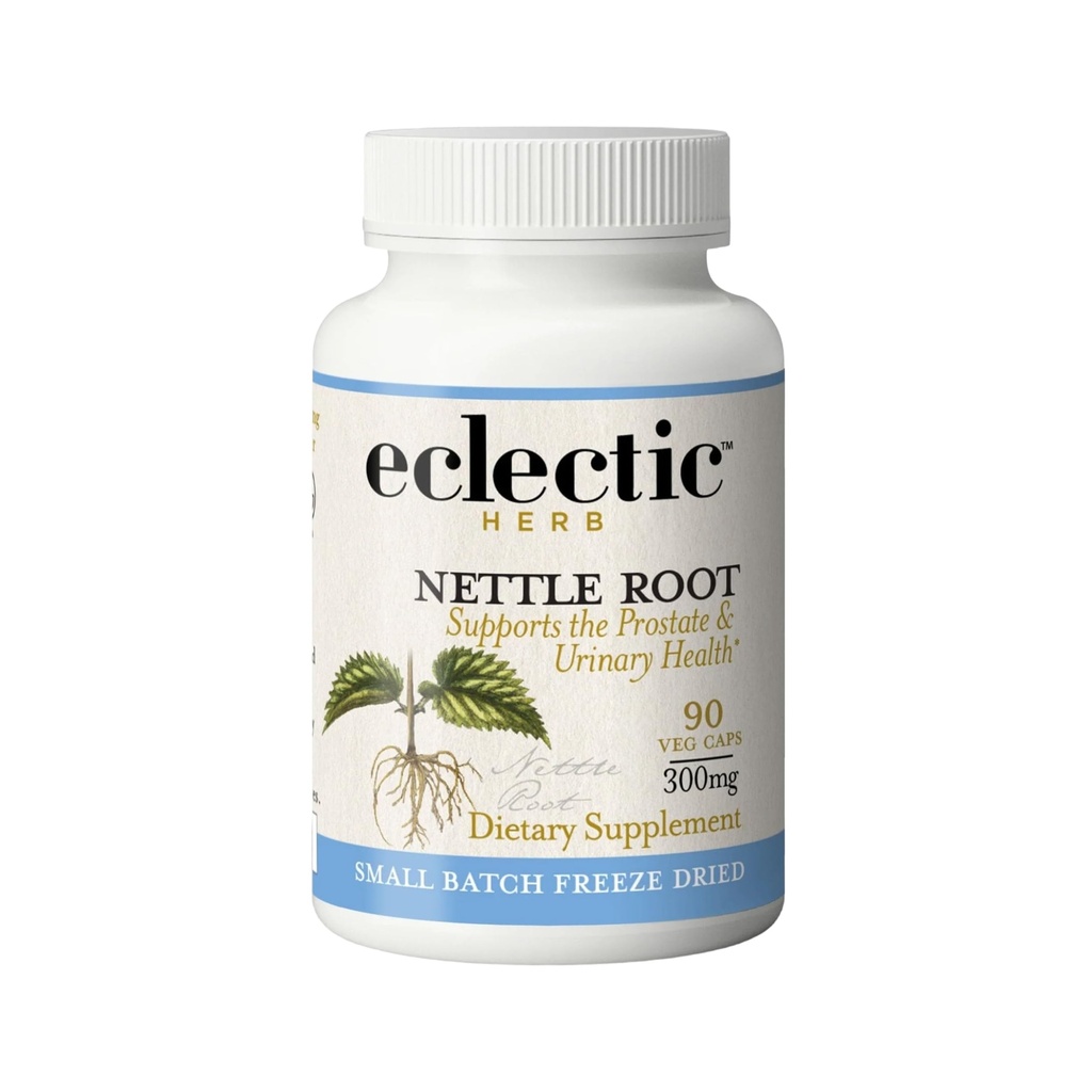 Eclectic Herb - Nettle Root Capsules | Prostata, Urinary Tract und Male Health Support | Vegan, Non-GMO, Gluten Free, Freeze-Dried (90 CT | 250 mg)