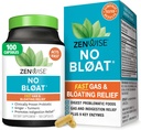 Zenwise Health No Bloat Digestive Enzyme for Gut Health, Gas & Bloating Relief - Multi Enzymes Digestion Supplement mit Probiotics, Ginger, Turmeric Dandelion & Lactase - Men & Women - 100 Count