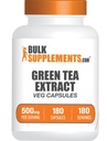 BulkSupplements.com Green Tea Extract Kapseln - Green Tea Supplement, Green Tea Extract 500mg, Green Tea Pills - Vegan & Gluten Free, 1 Kapsel pro Servieren, 180 Veg Kapseln (Pack von 1)