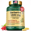 VAHDAM Berberine 97% HCL 1200mg Extract with Cinnamon and Milk Thistle | Supports Heart Health and Helps Maintain Healthy Cholesterol & Glucose Metabolism | 90 Veg Capsules