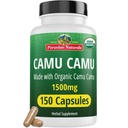 Peru Naturals Vitamine C biologique de Camu Capsules Camu 1 500mg - 150 pilules véganes, Vitamine C naturelle de la nourriture entière Camu Berry biologique, non-OGM