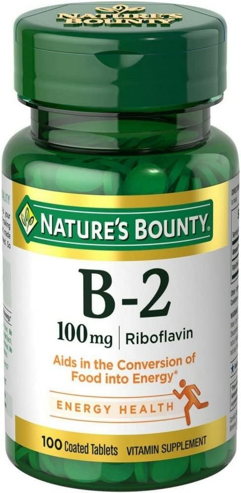 Nature's Bounty Vitamin B-2 100 mg, 100 Tablets (Pack of 12)