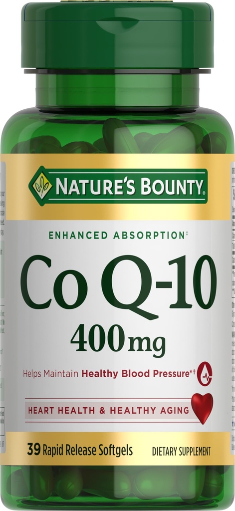 Natures Bounty Co Q-10 400mg, 39 Softgels à libération rapide