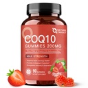 NATURE TARGET CoQ10 Gummies 200mg – Hohe Absorption Coenzym Q10 Ergänzungen für Herz, Energie & Antioxidans mit PQQ, Zink & Ashwagandha, Erdbeer-Flamour, 90 Zähler