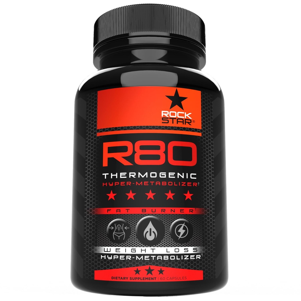 Rockstar R80 Extreme Thermogenic Hyper-Metabolizer Fat Burner für Männer und Frauen – GLP-1 Support, Appetite Suppressant, Thermogenic Weight Loss Pills | Metabolism Booster