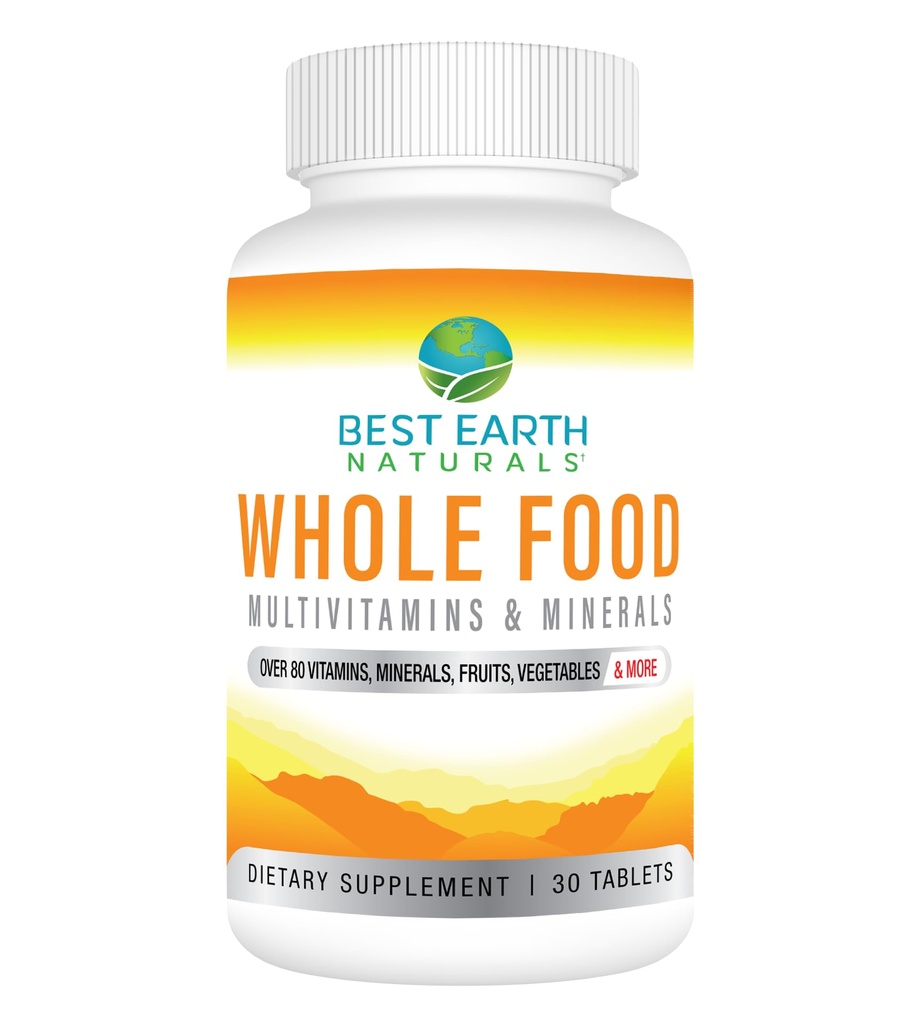Meilleurs aliments naturels de la Terre Multivitamines et formule végétale minérale avec fruits, légumes, mélange probiotique et plus, 30 Compte