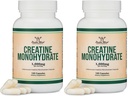 Kreatin Monohydrat Kapseln - 1g pro Servierung, 120 Count - Keine Füllstoffe, Vegan Safe, Non-GMO, Gluten frei von Doppelholz (Pack von 2)