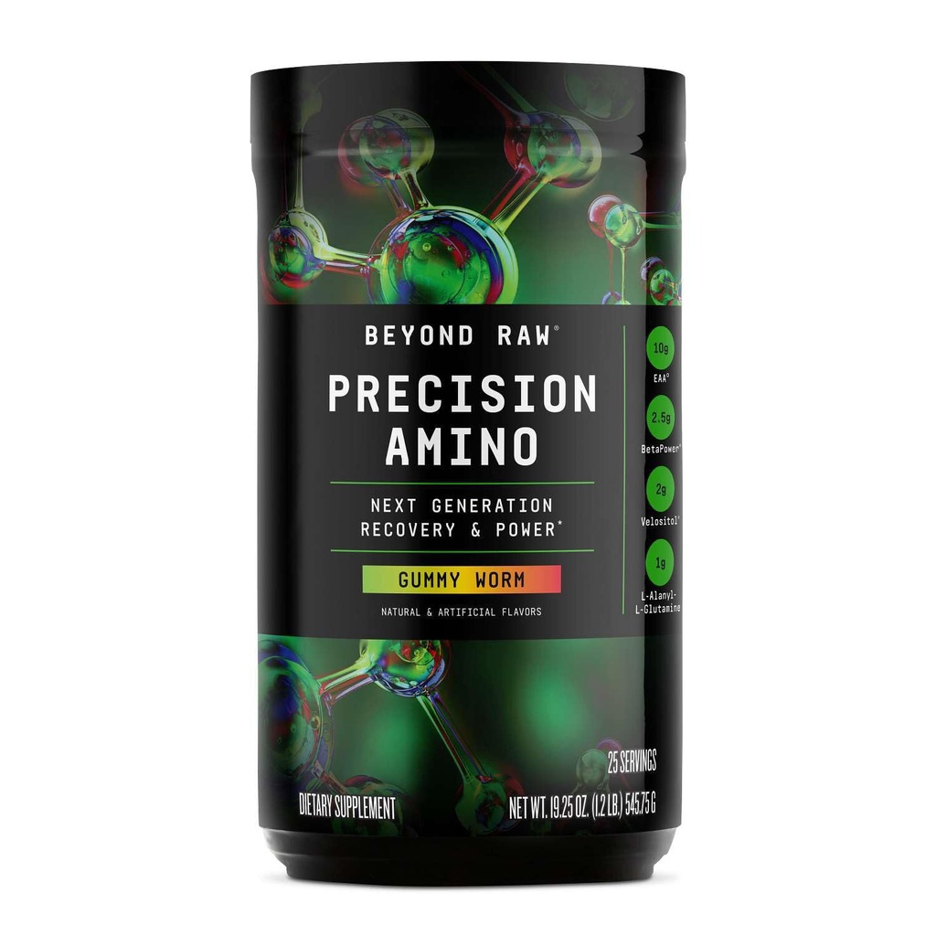 BEYOND RAW Precision Amino de récupération et de puissance Amino Acid Formula de carburant Muscles d'amélioration de l'hydration de l'estomac Worm de 25 portions