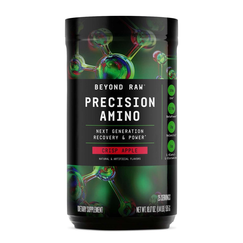 BEYOND RAW Precision Amino | Recovery & Power Amino Säure Formel | Fuel Muscles | | Enhance Hydration | Crisp Apple | 25 Portionen