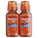 Vicks Day KidsQuil Berry Cold & Cough Medicine Co-Pack, Soulagement diurne des symptômes multiples, Saveur de baies de grande dégustation, sans alcool et acétaminophène, pour les 6+ ans, 2x8oz