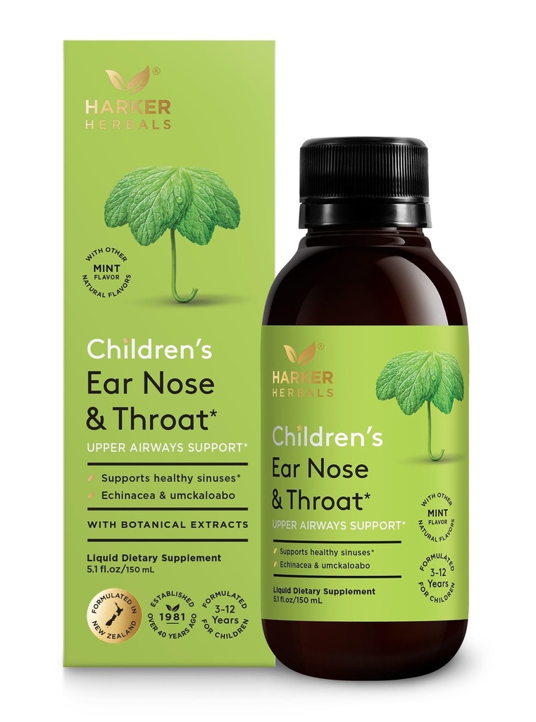 Kinderar Nose & Throat Syrup, Kräuterformel für Sinuses & Seasonal Wellness Inklusive Echinacea, Pelargonium & Elderflower, Plant-Based - 5.1 Fl oz (30 Portionen)
