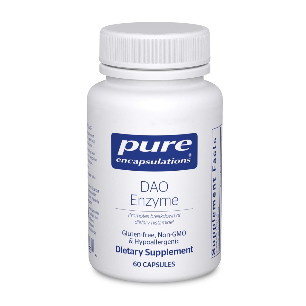 Pure Encapsulations DAO Enzyme - Histamin Breakdown Digestion Support Supplement* - Ease Digestive Discomfort & Skin Sensitivity* - Allergenfreie Health Supplement - 60 Kapseln
