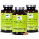 Nouveau supplément nordique actif de foie, chardon de lait, artichaut et curcuma, pêche naturelle et saveur de mangue, sans sucre et végétalien, 60 comtes (paquet de 3)